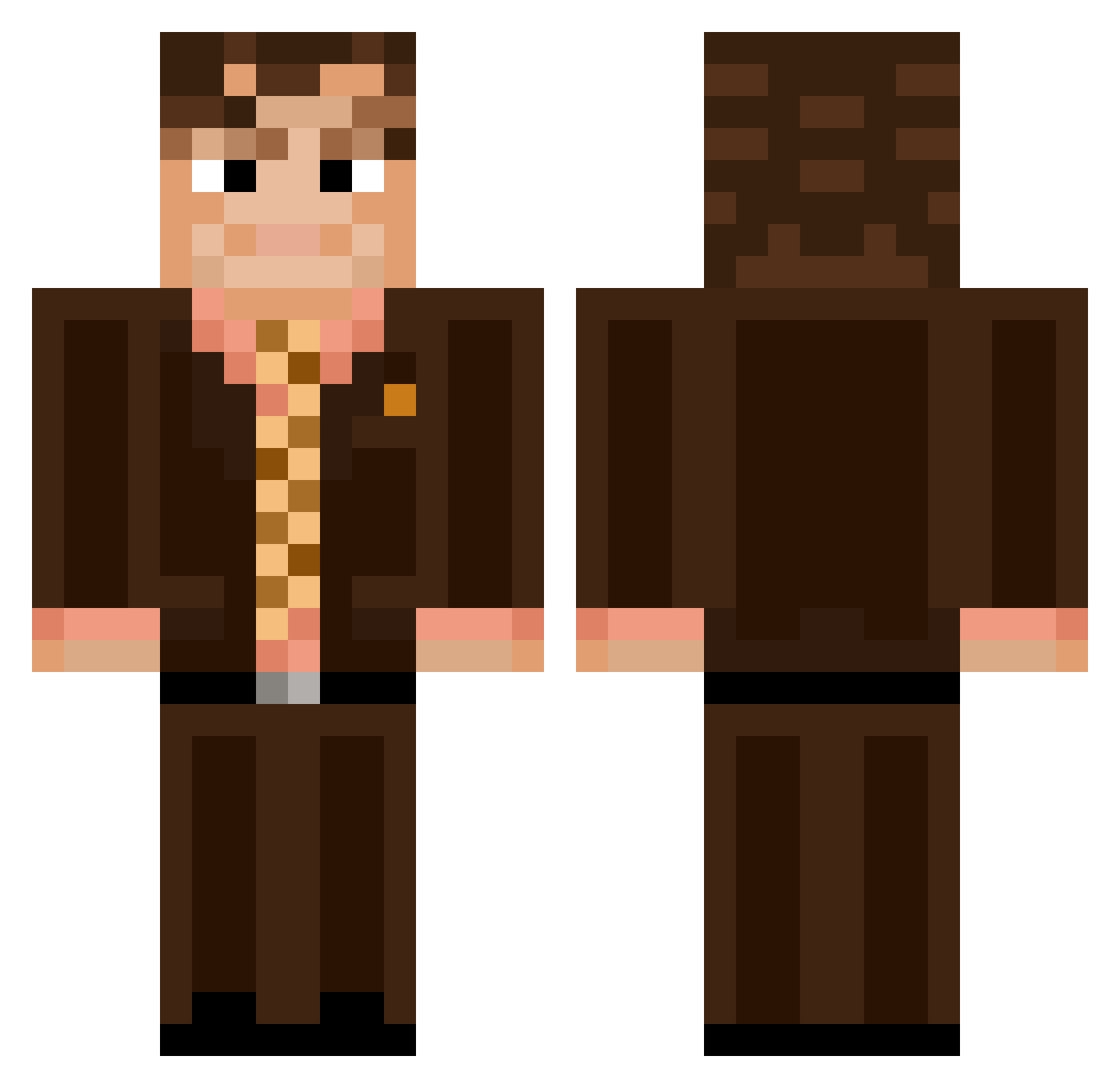 SaullGoodmann Minecraft skin, front and back view