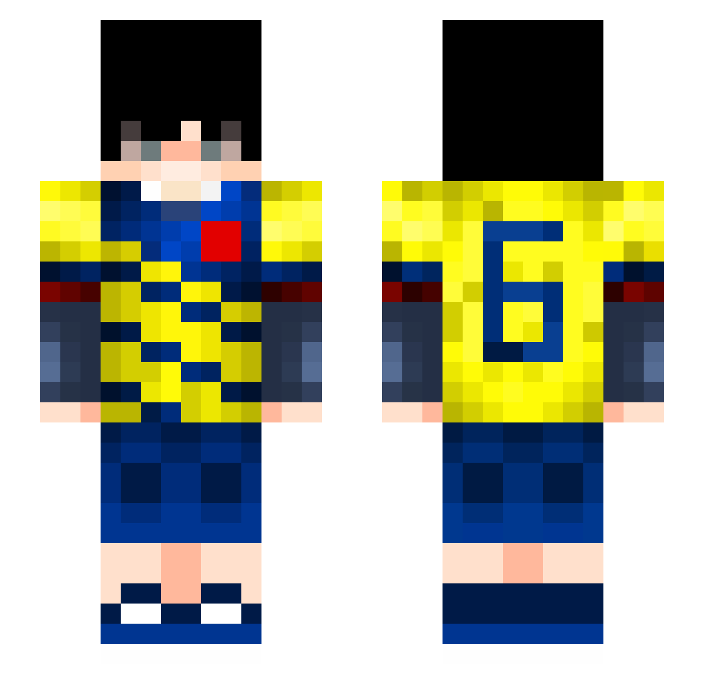 Siitwix Minecraft skin, front and back view