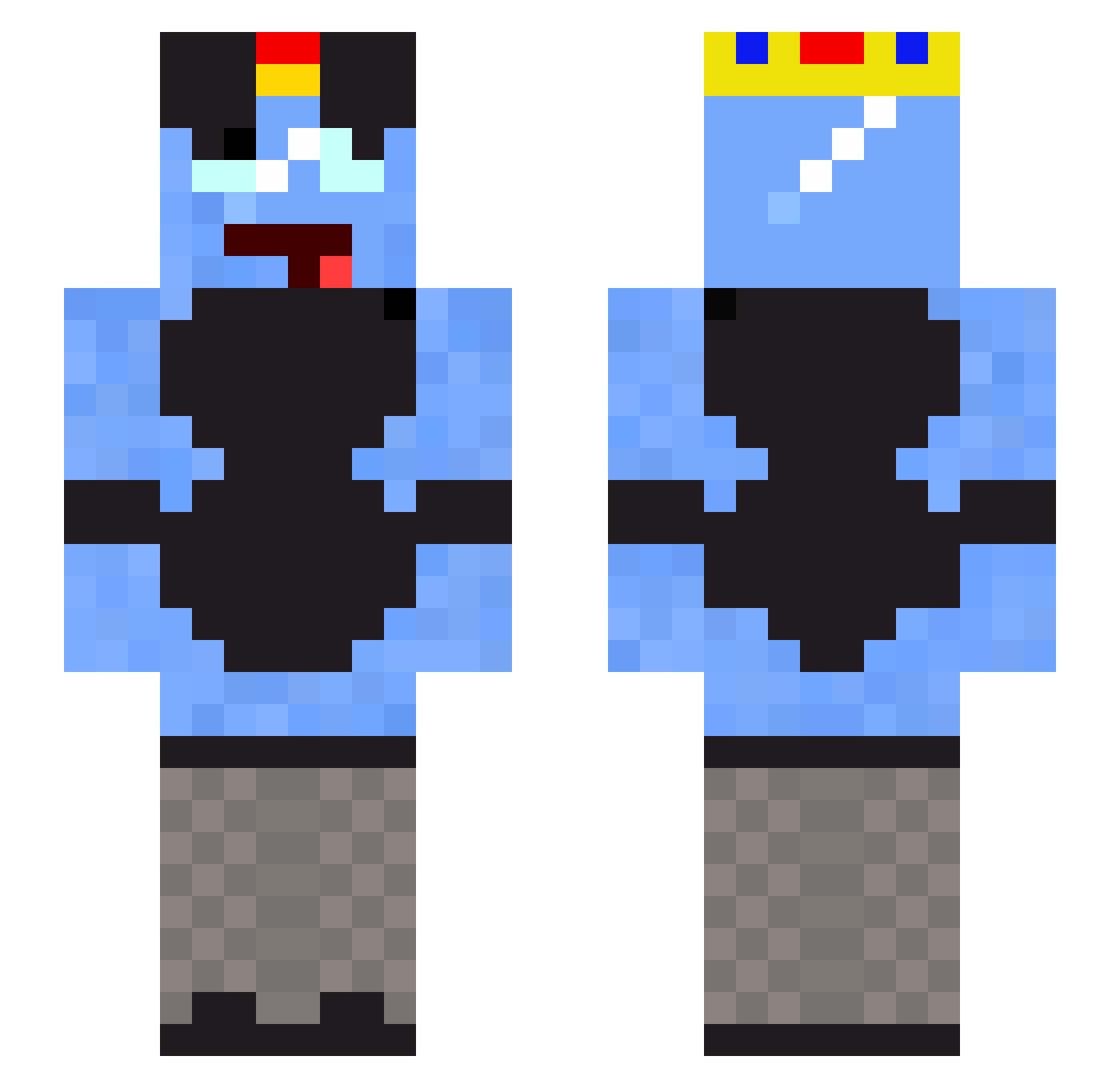 Geladinho_AP Minecraft skin, front and back view