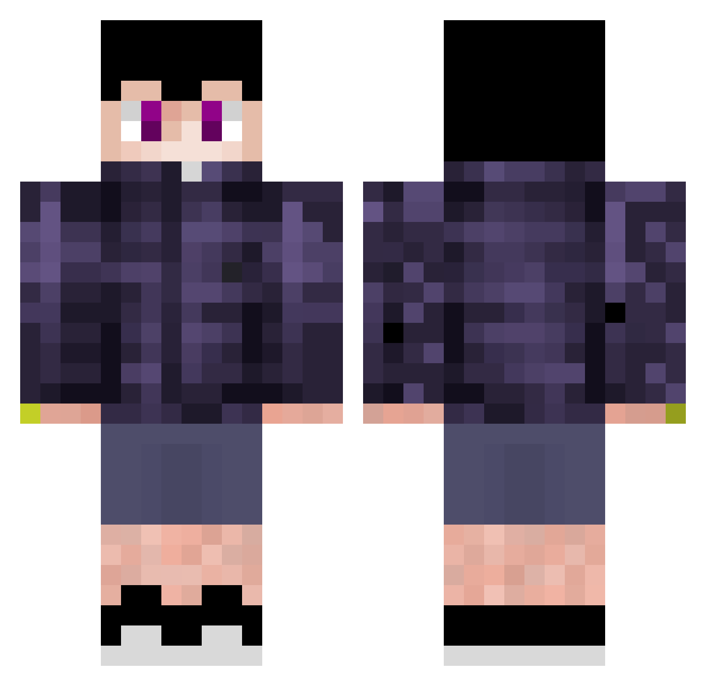 Endyandre Minecraft skin, front and back view