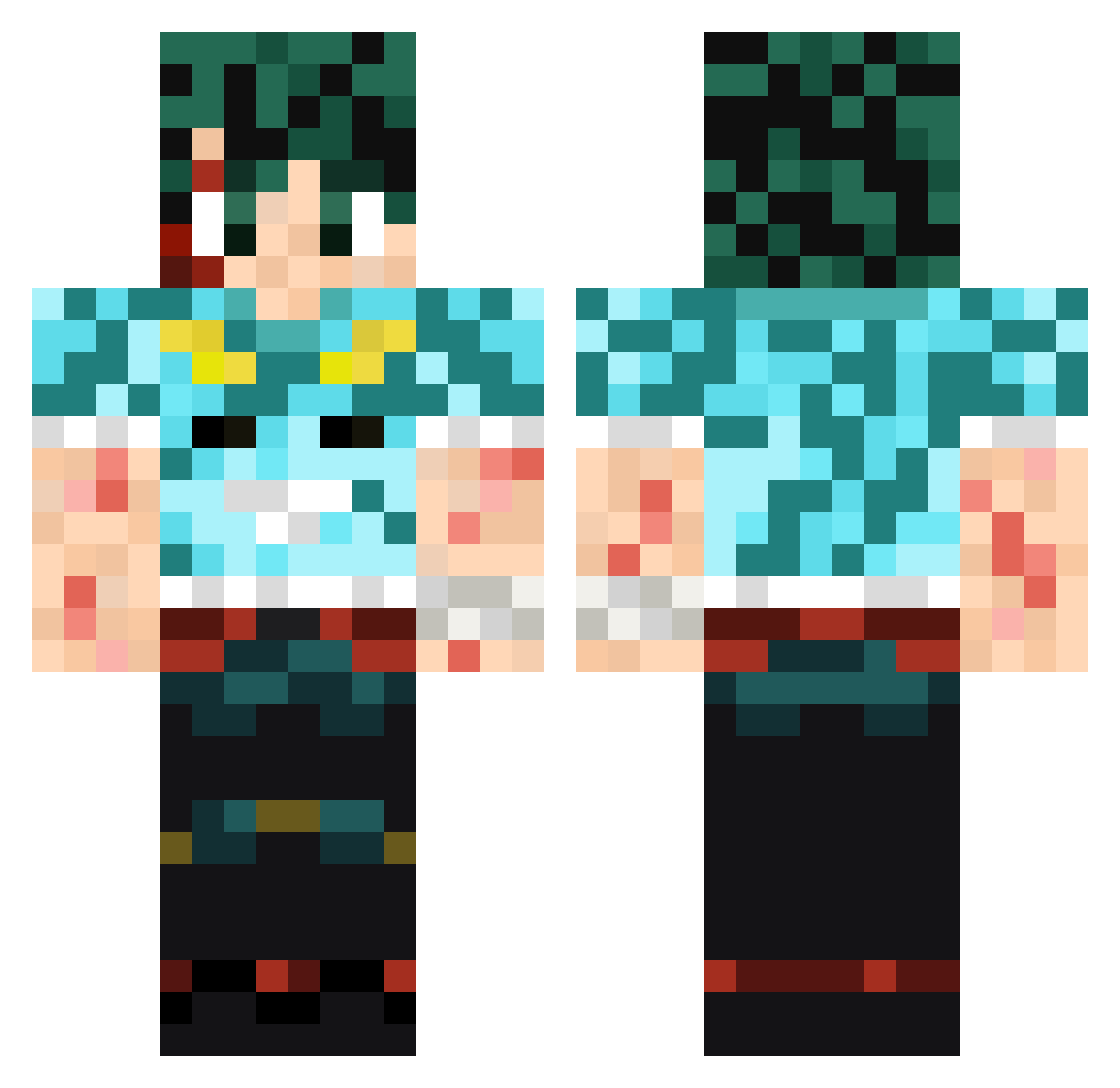 Drachonic Minecraft skin, front and back view