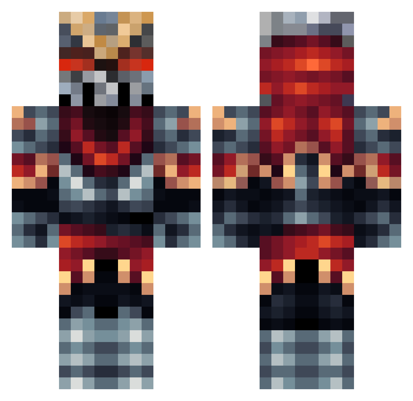 Percolation Minecraft skin, front and back view