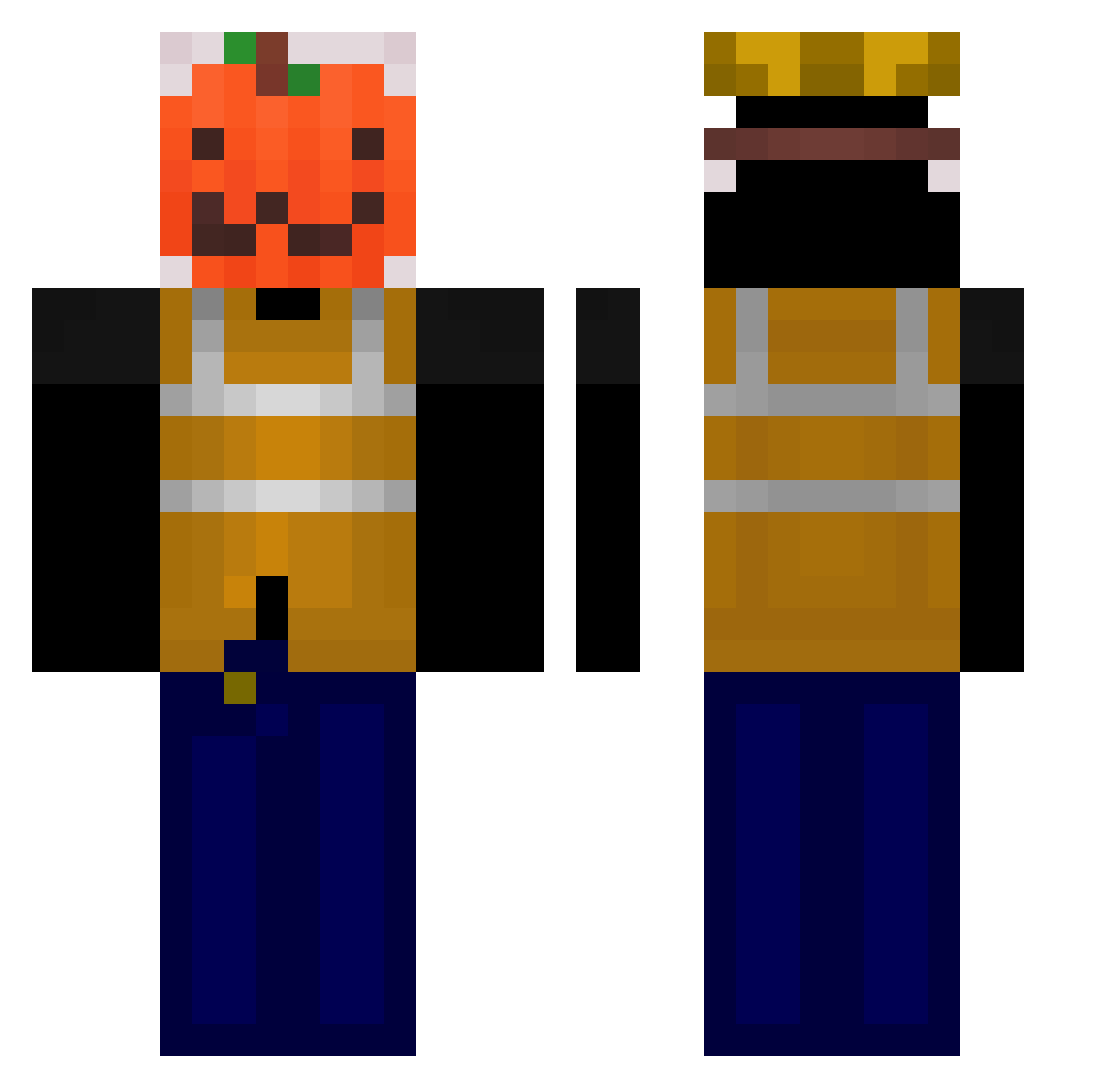 SkillCreeper56 Minecraft skin, front and back view