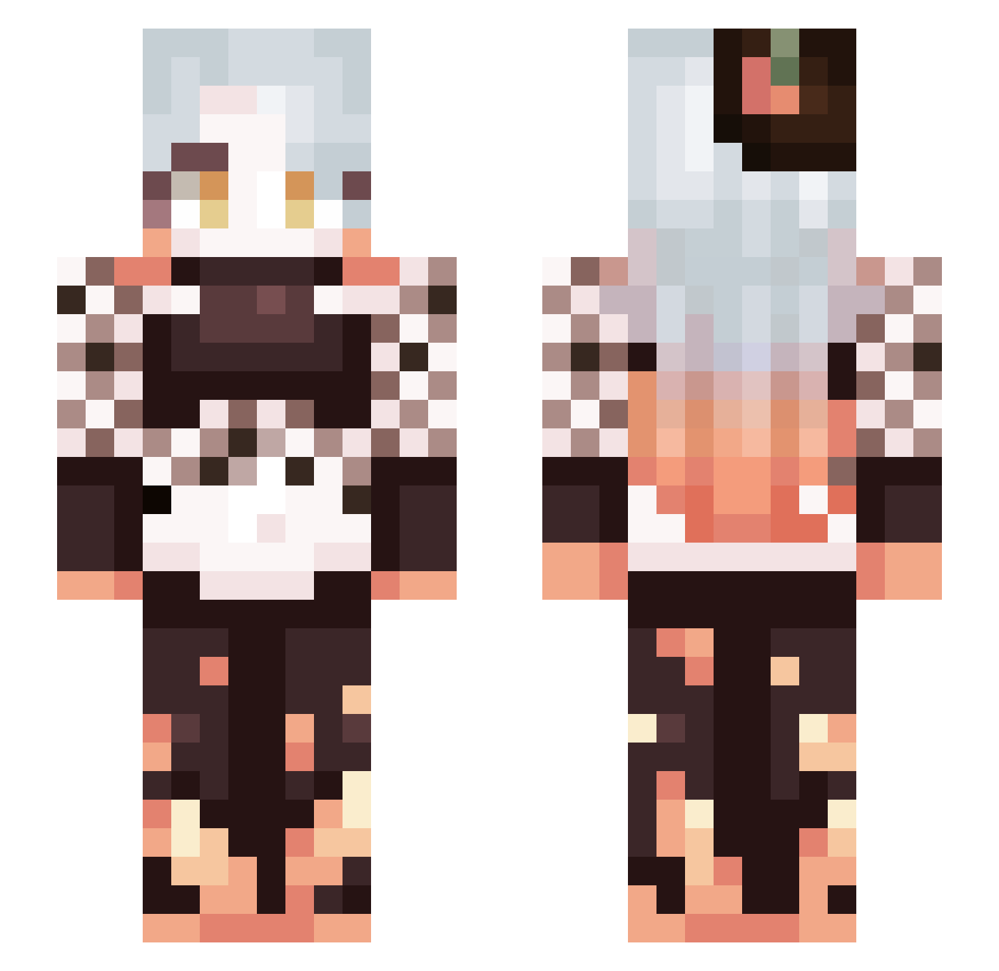 Katenson Minecraft skin, front and back view