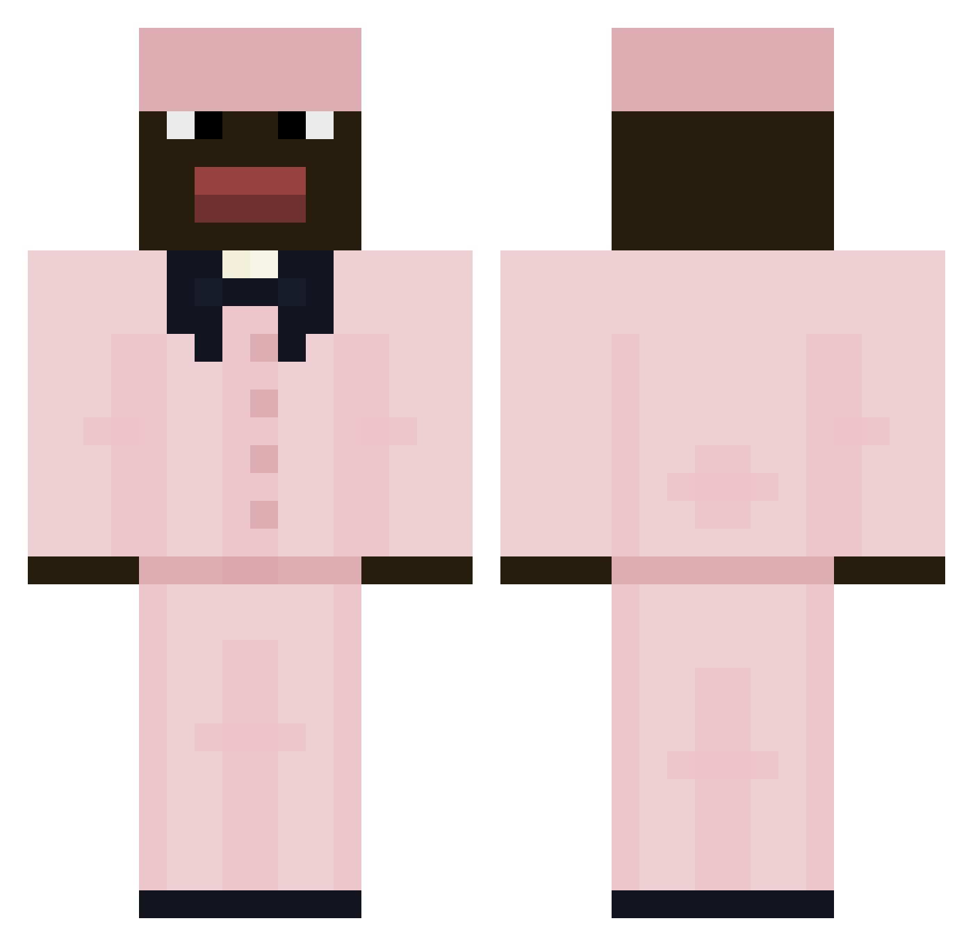 _Zedou Minecraft skin, front and back view
