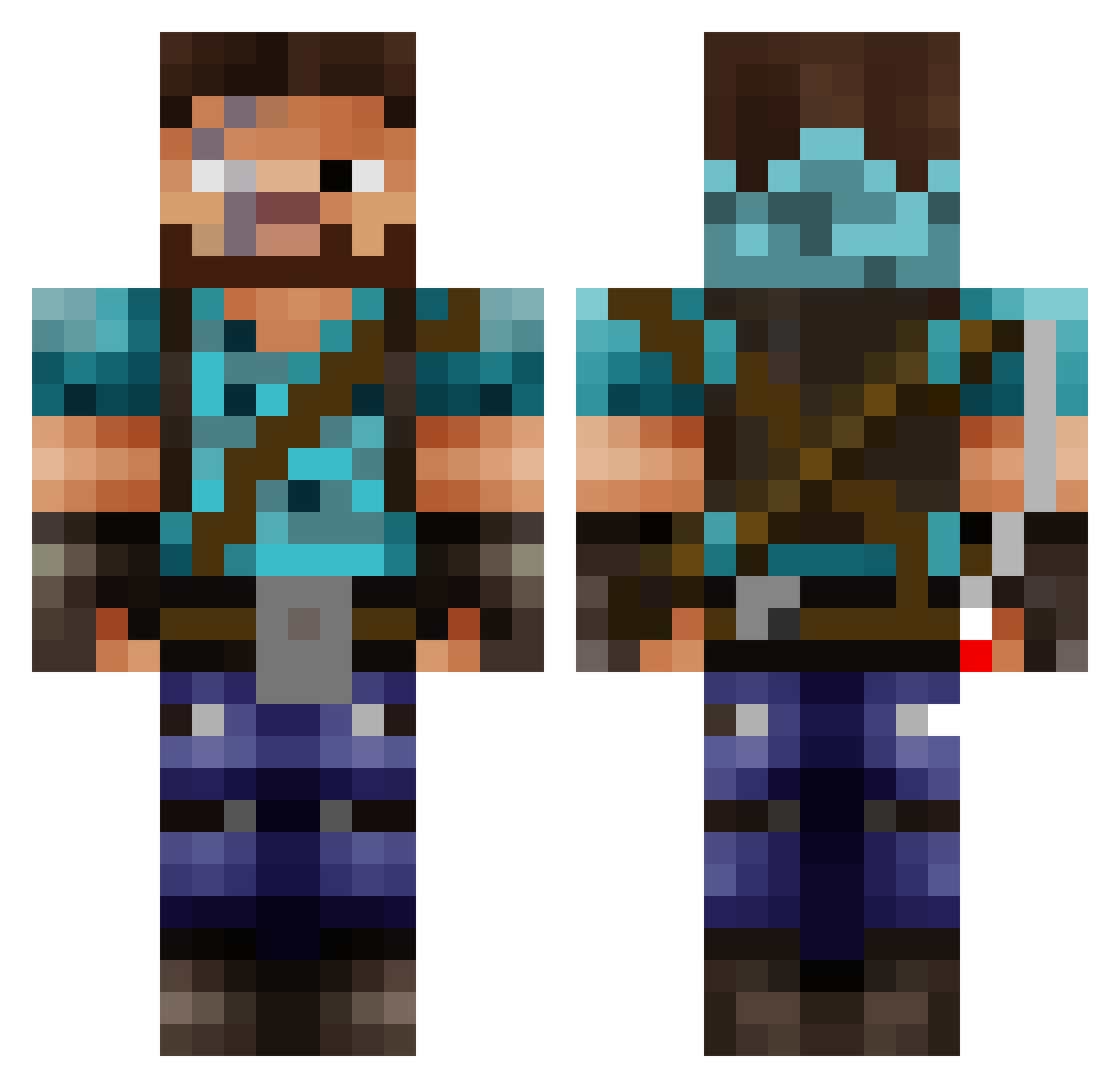 SquezzeWV Minecraft skin, front and back view
