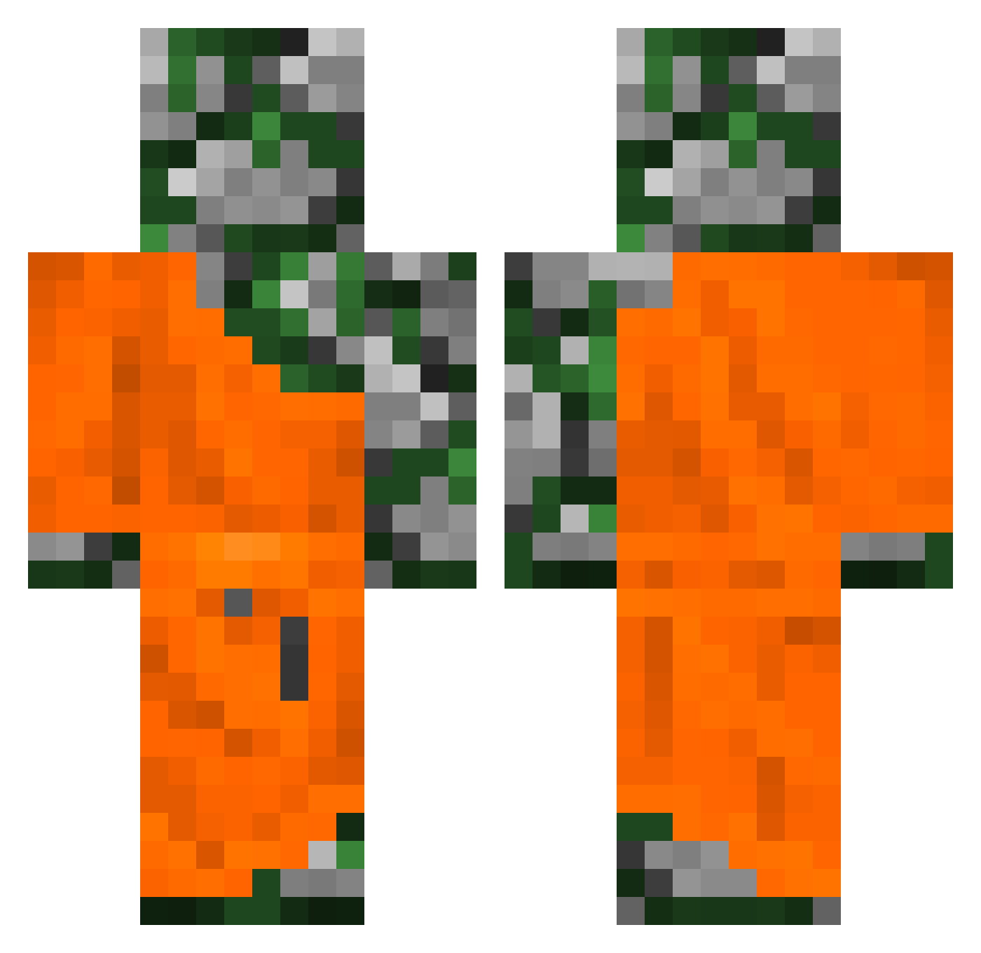 liverworts Minecraft skin, front and back view