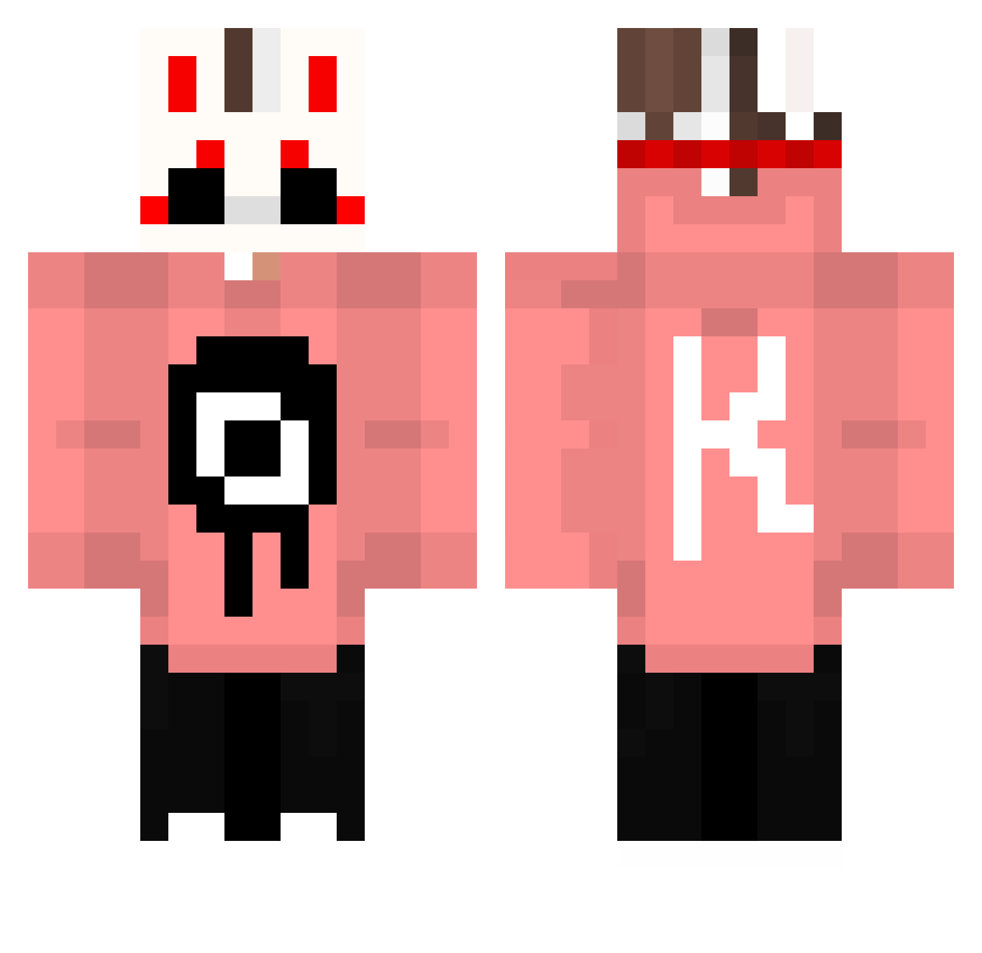 bunn2 Minecraft skin, front and back view