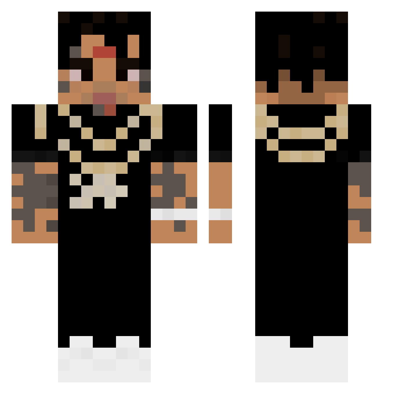 kornelitobam Minecraft skin, front and back view