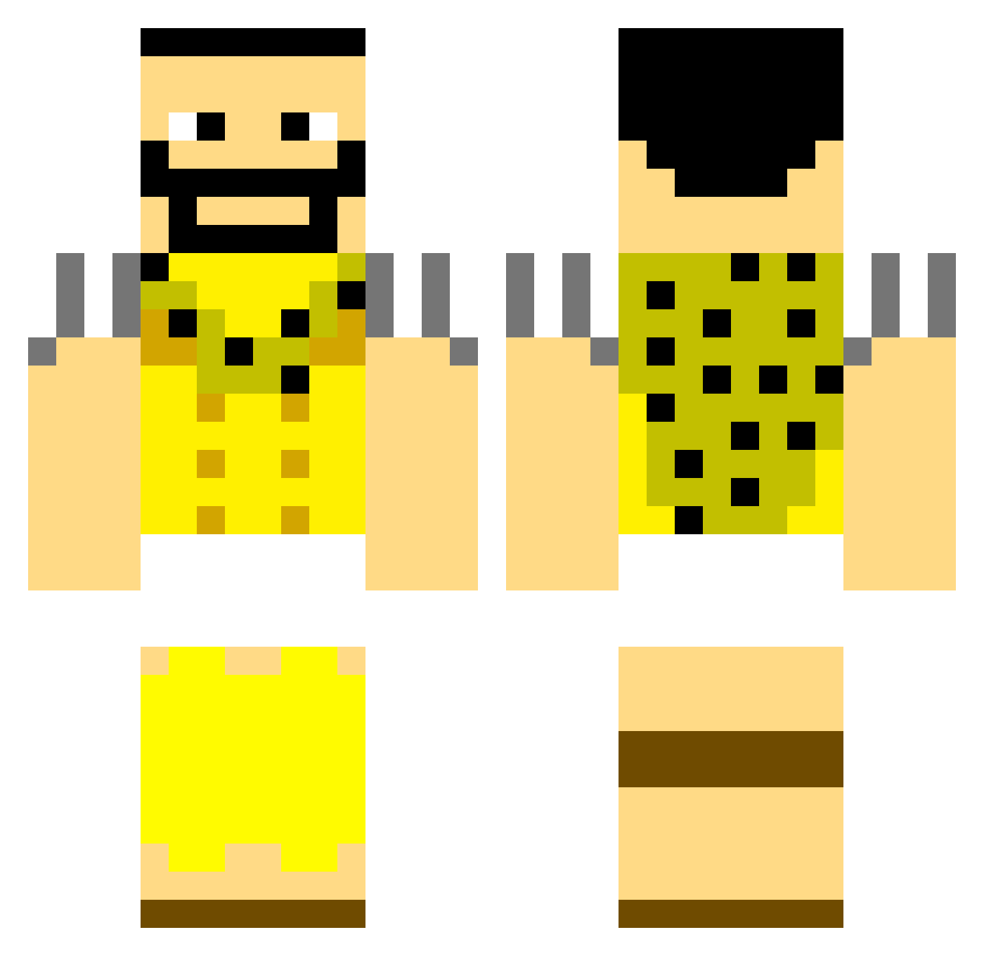 ItsBarca Minecraft skin, front and back view