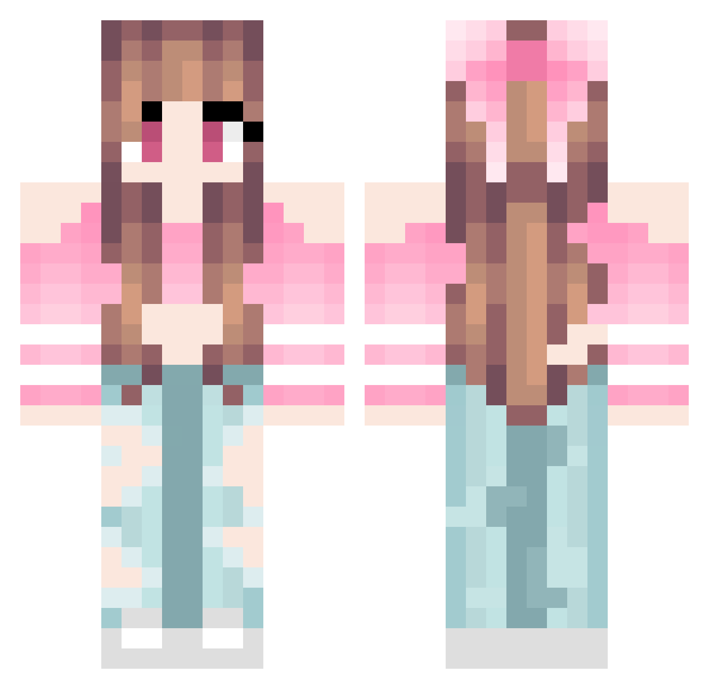 Avivah Minecraft skin, front and back view