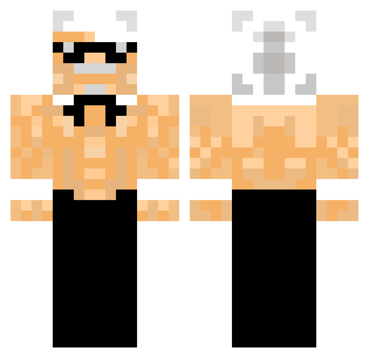 ChonkyCot Minecraft skin, front and back view