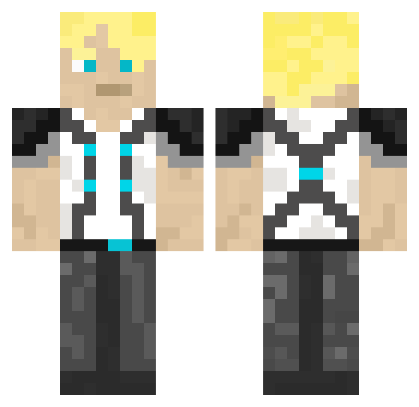 DaveDaviDavidson Minecraft skin, front and back view