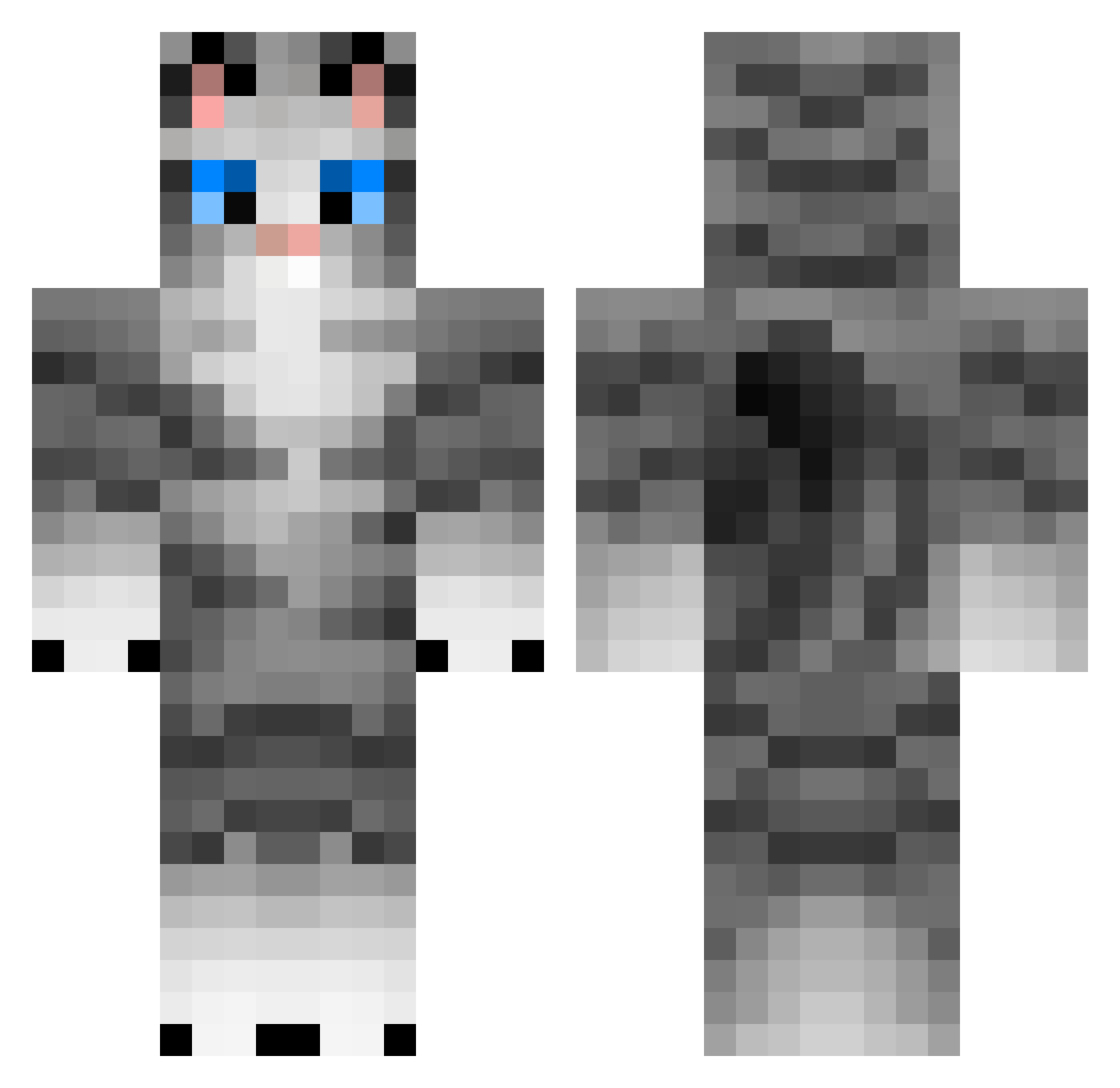 vapourized Minecraft skin, front and back view