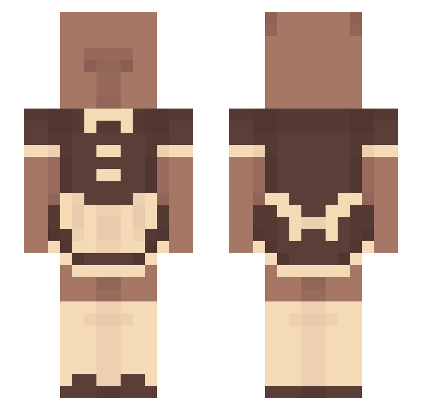 Banjomusen Minecraft skin, front and back view