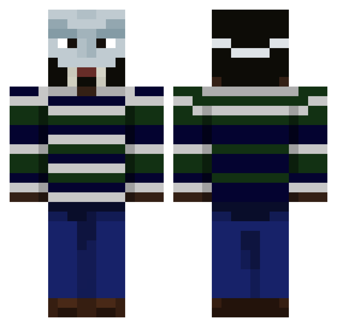 hedonists Minecraft skin, front and back view