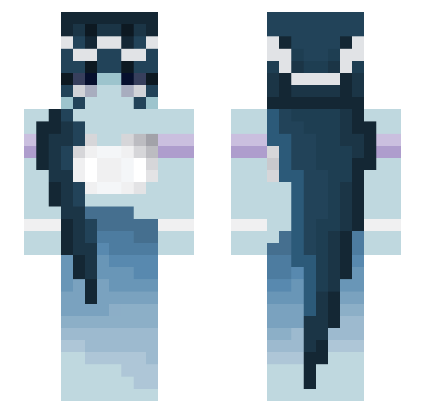 violetoblivion Minecraft skin, front and back view