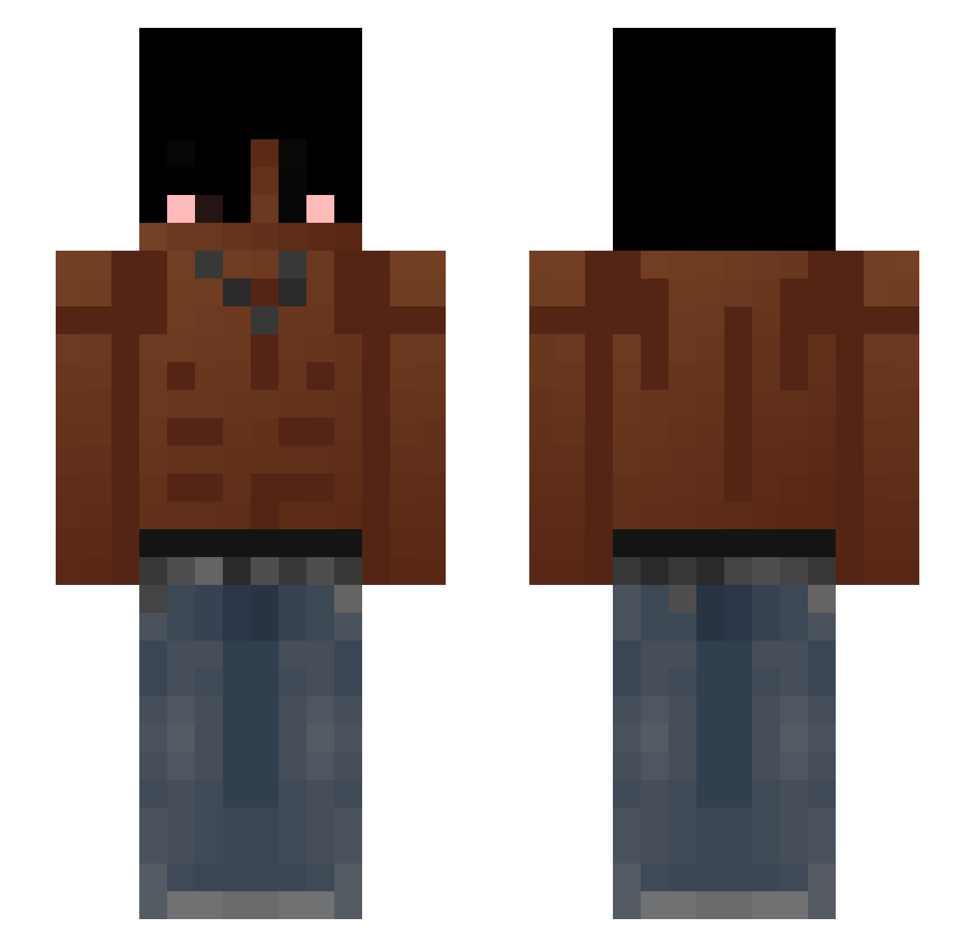 Weazex Minecraft skin, front and back view