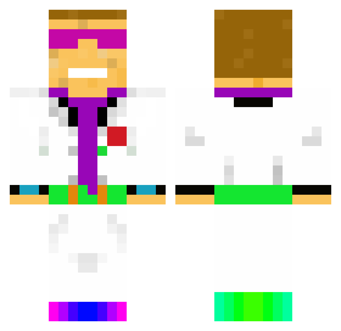 Misdivide Minecraft skin, front and back view