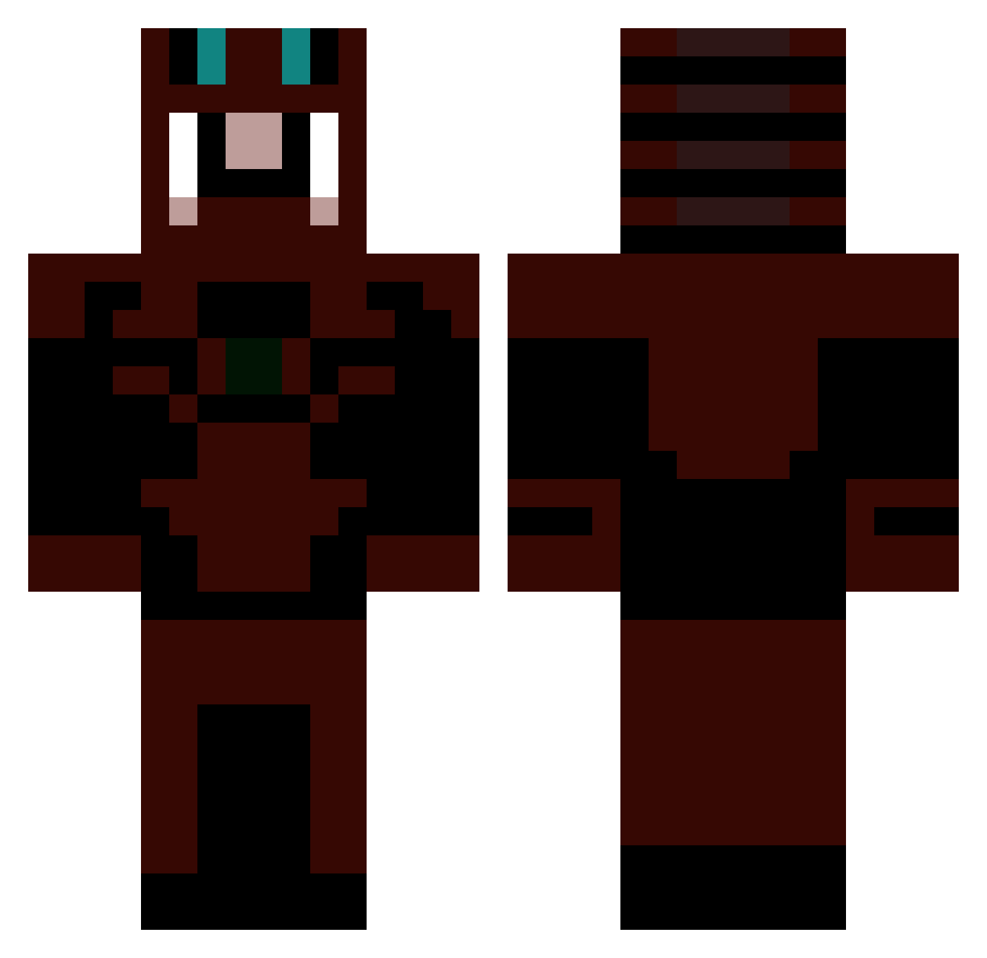 SpikesMan Minecraft skin, front and back view