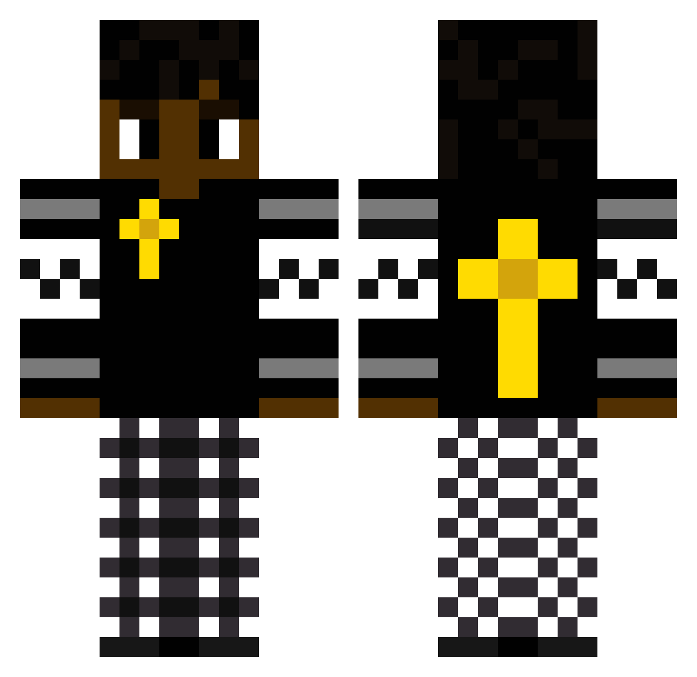thr1144 Minecraft skin, front and back view
