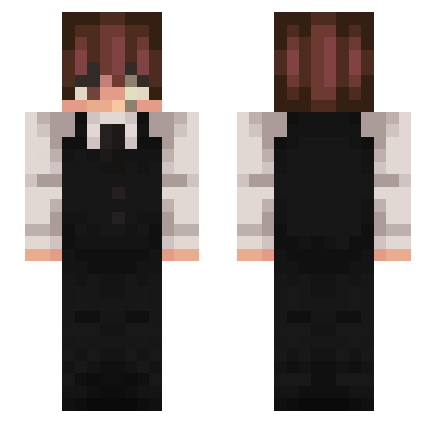 orliix Minecraft skin, front and back view