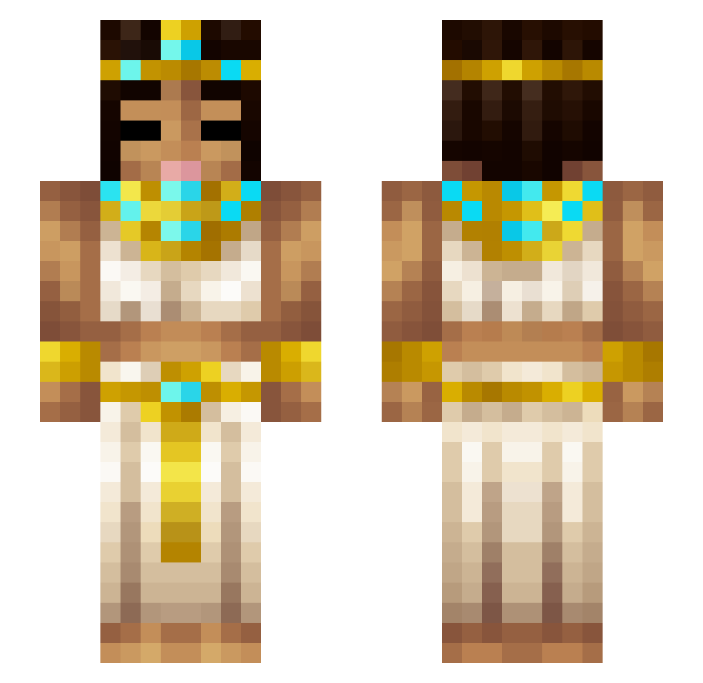 lejopatra Minecraft skin, front and back view