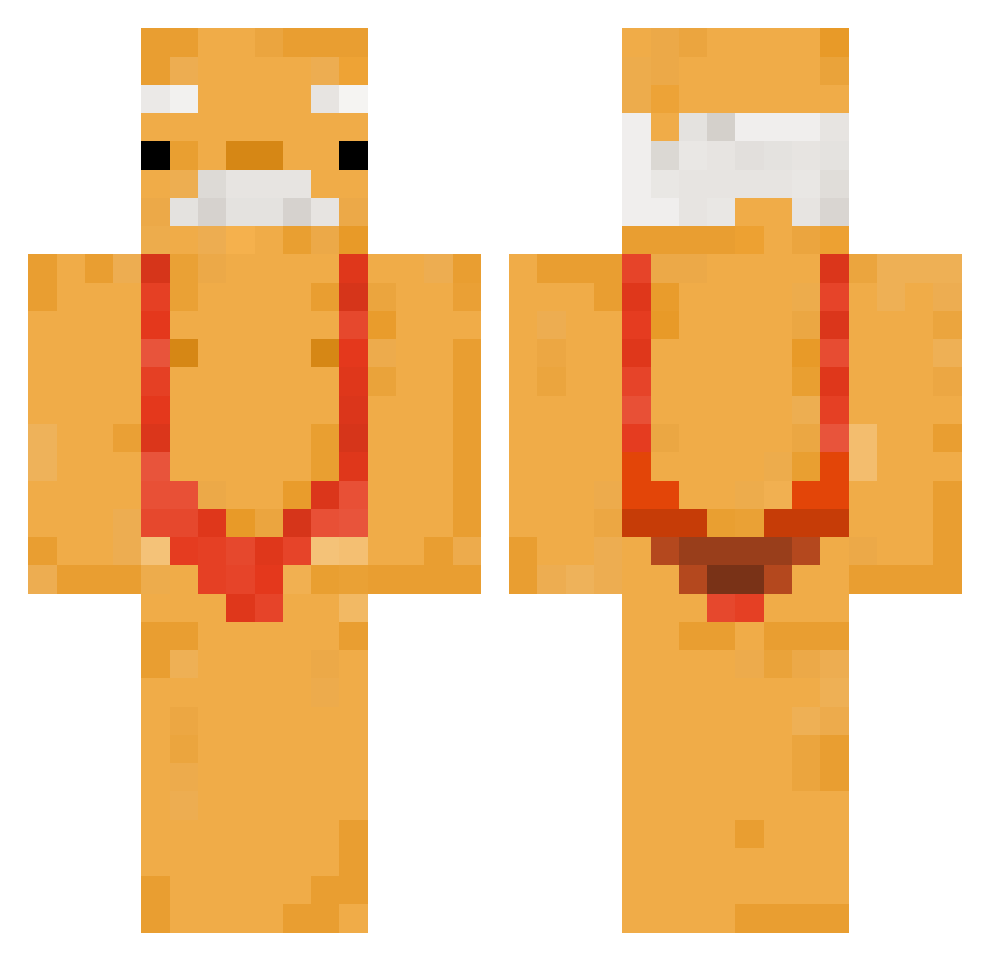 CamElt0 Minecraft skin, front and back view