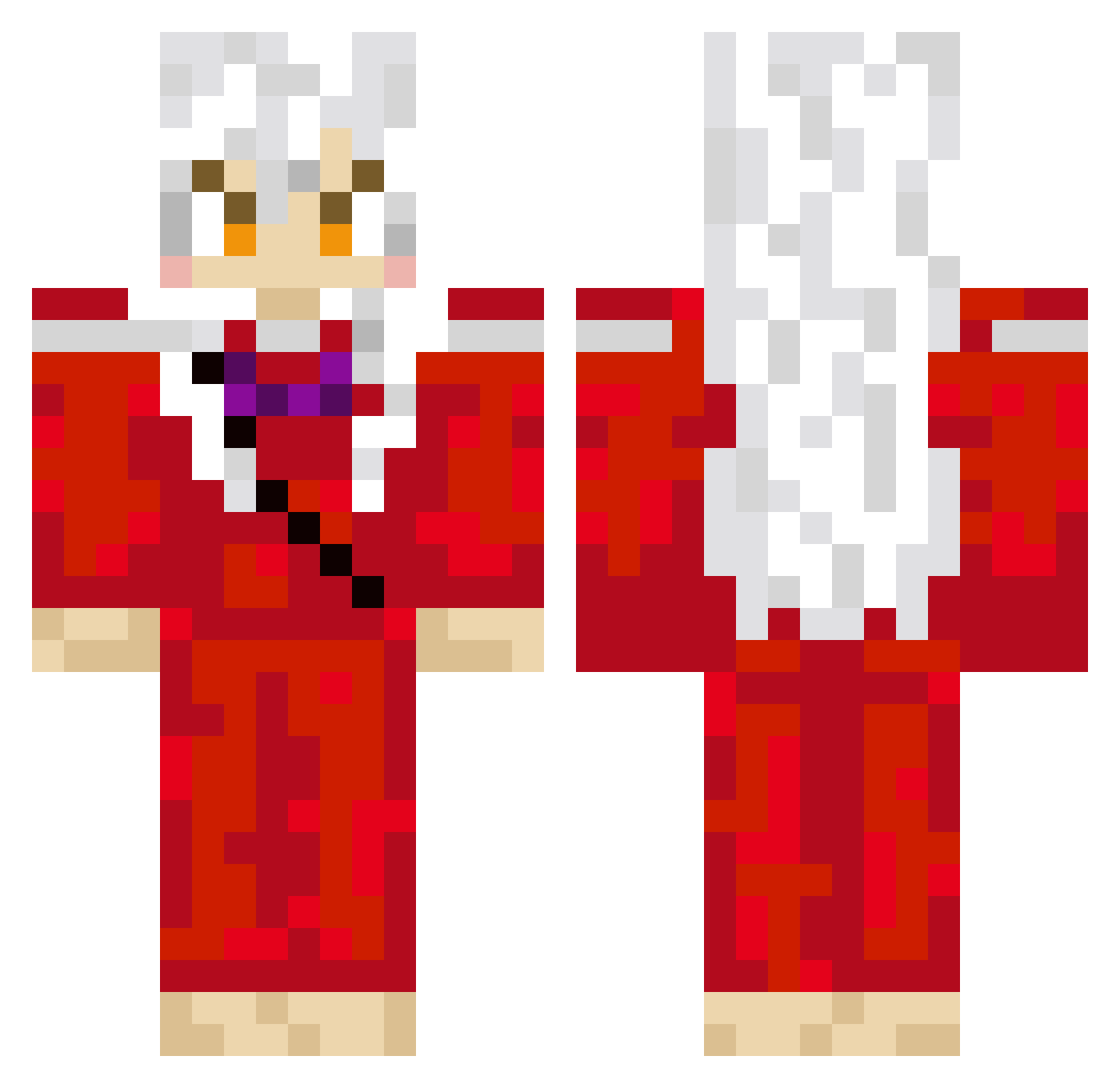 how2Jp Minecraft skin, front and back view