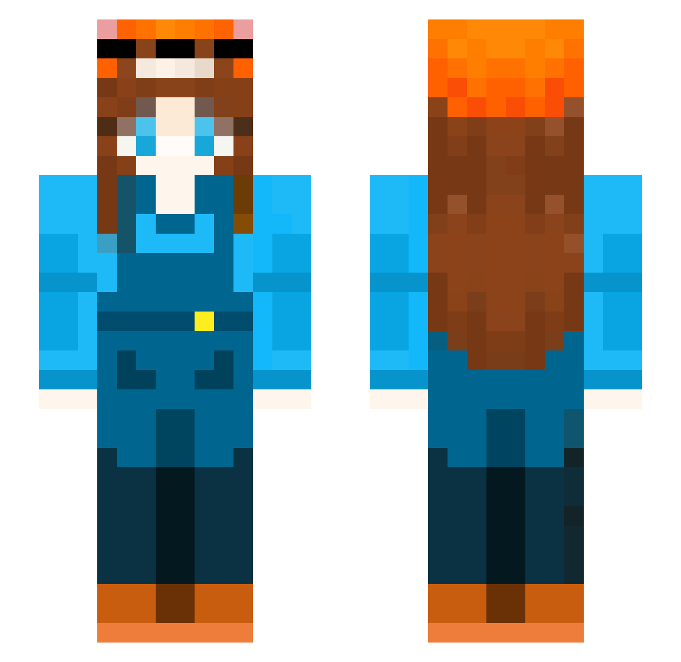 ElRiverol Minecraft skin, front and back view