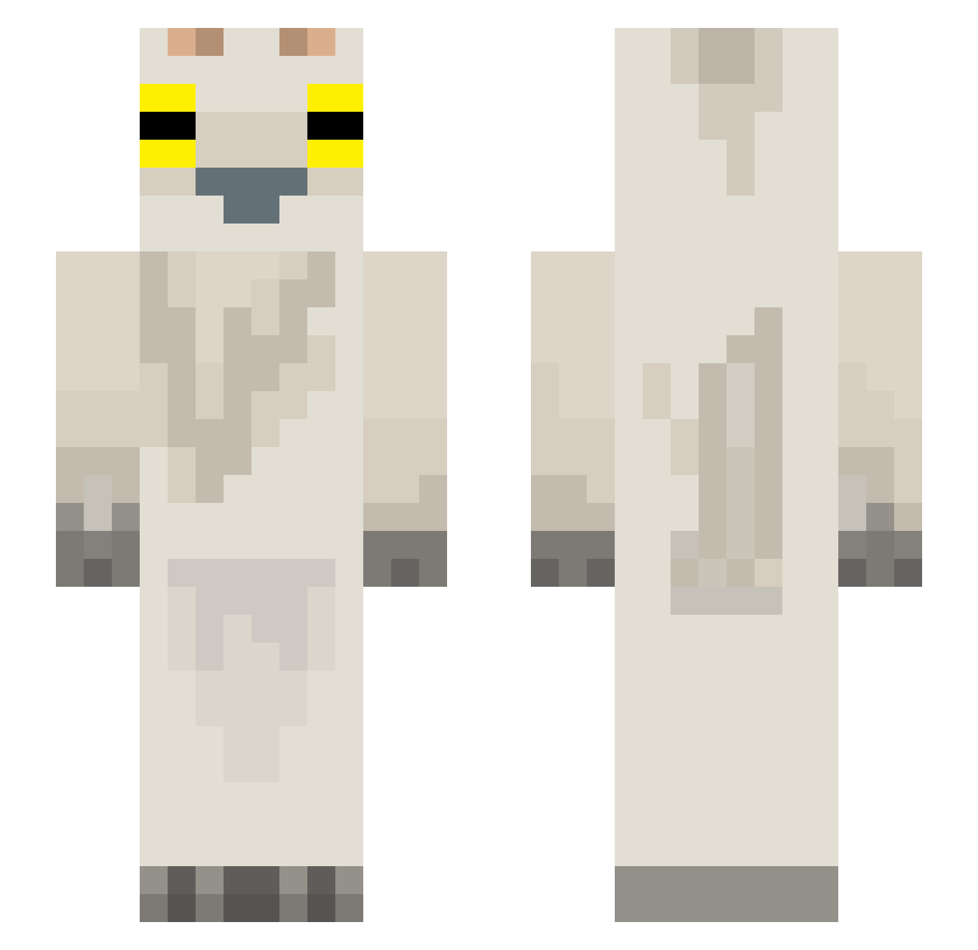aTalkingGoat Minecraft skin, front and back view