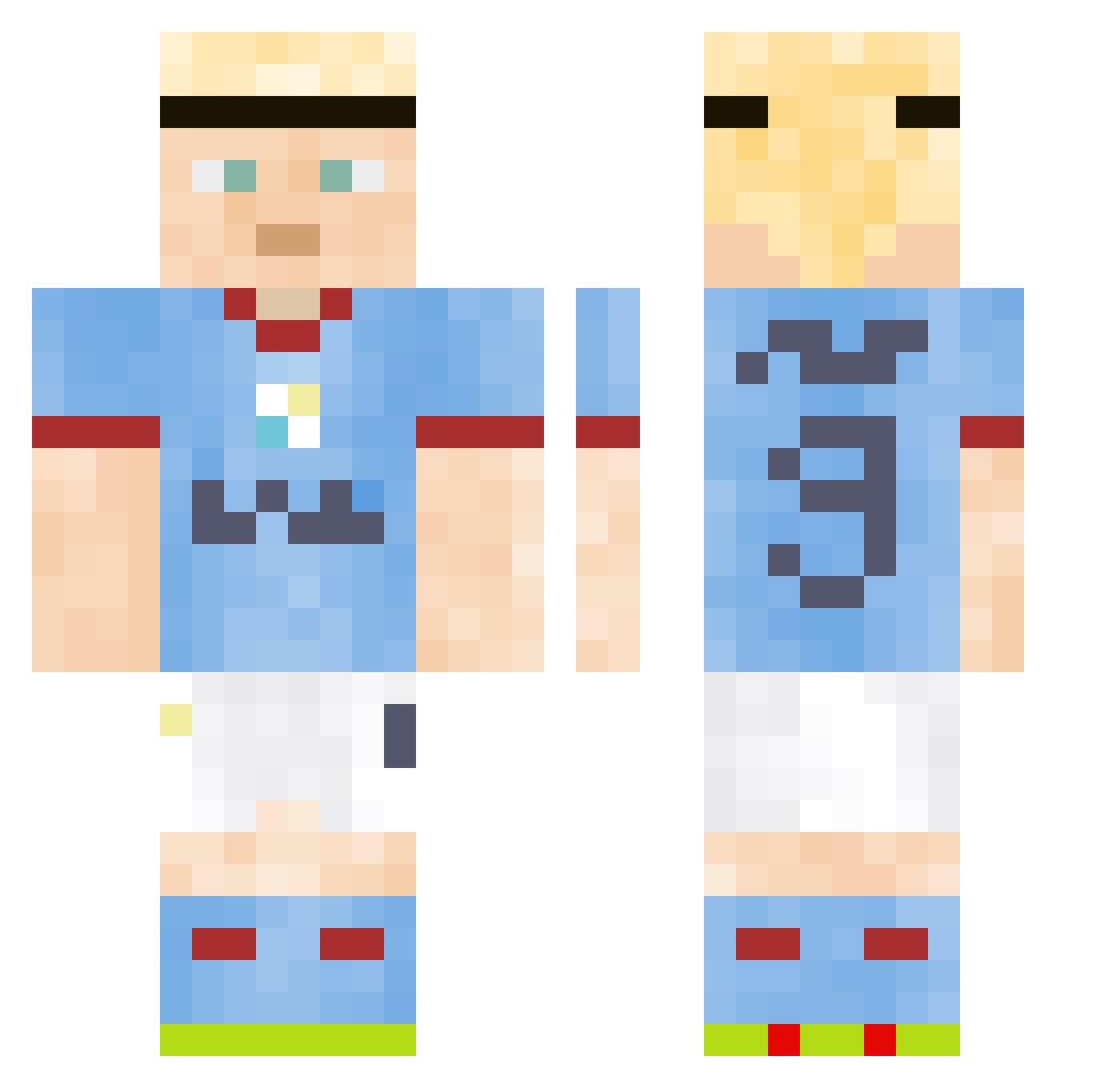MINUK10 Minecraft skin, front and back view