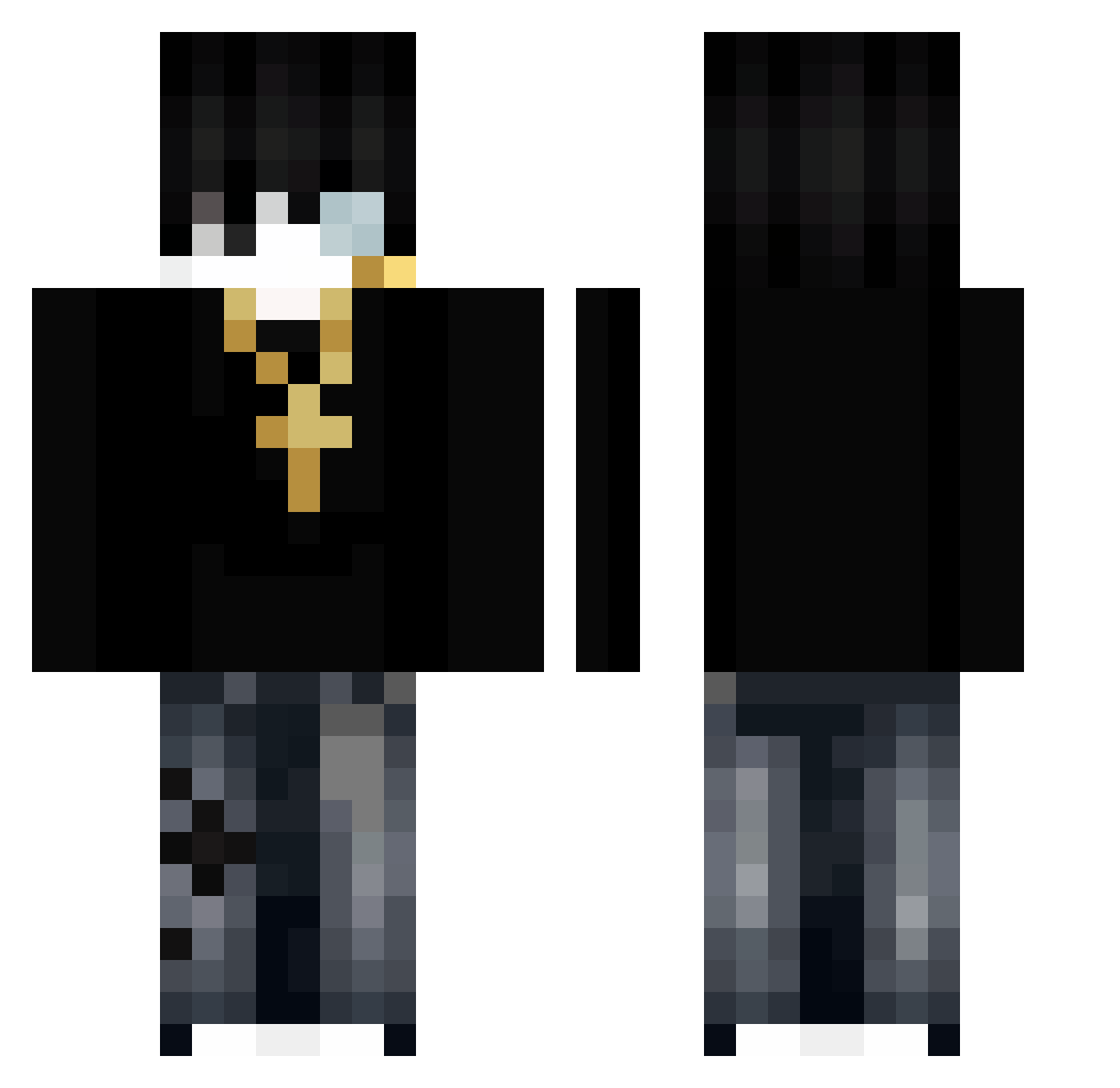 Warceli Minecraft skin, front and back view