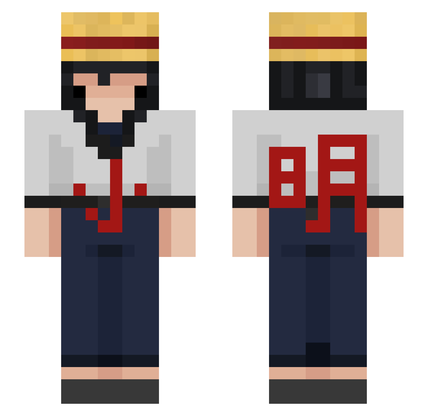 Xiao_Mingg Minecraft skin, front and back view