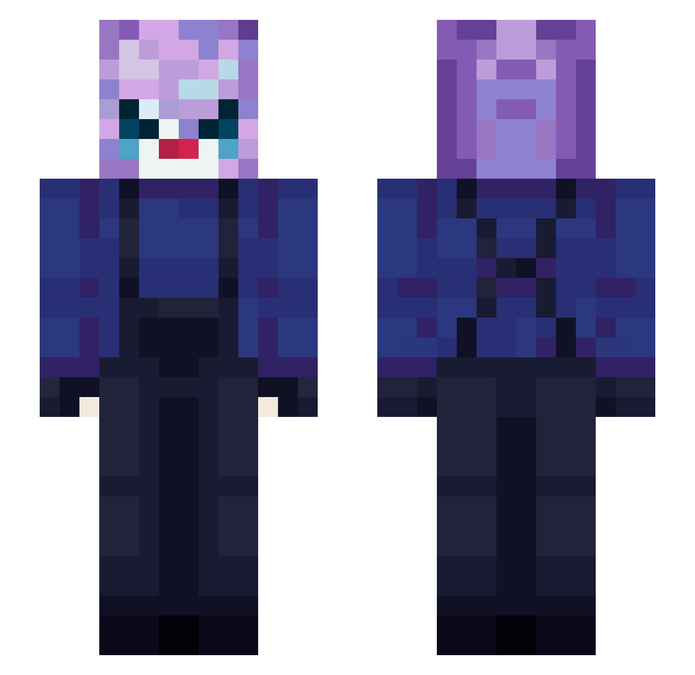 LoveLaceee Minecraft skin, front and back view