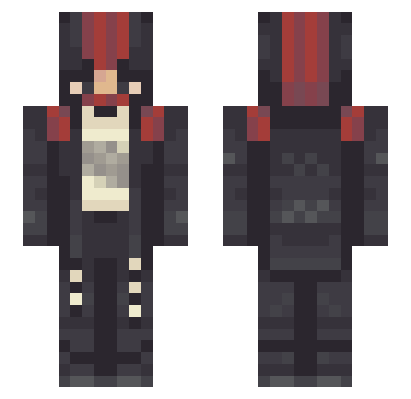 zxagie Minecraft skin, front and back view