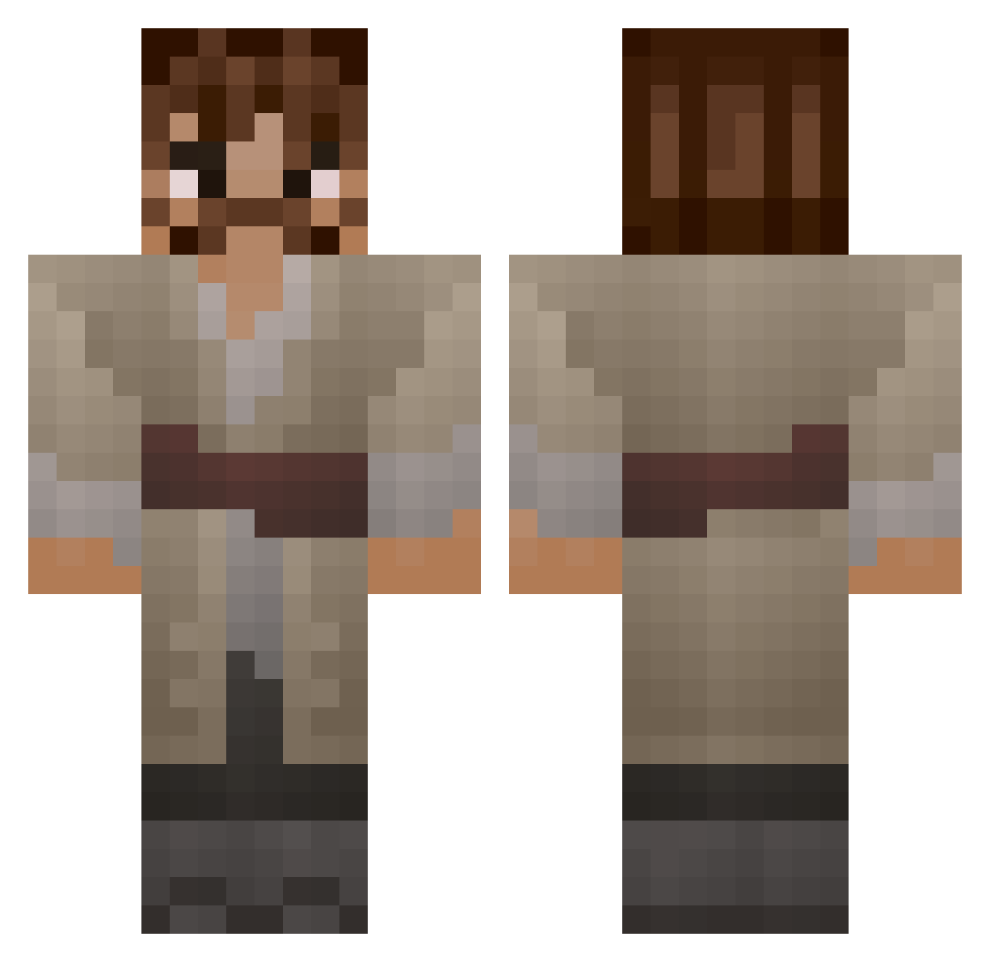 KwadratowyKrol Minecraft skin, front and back view