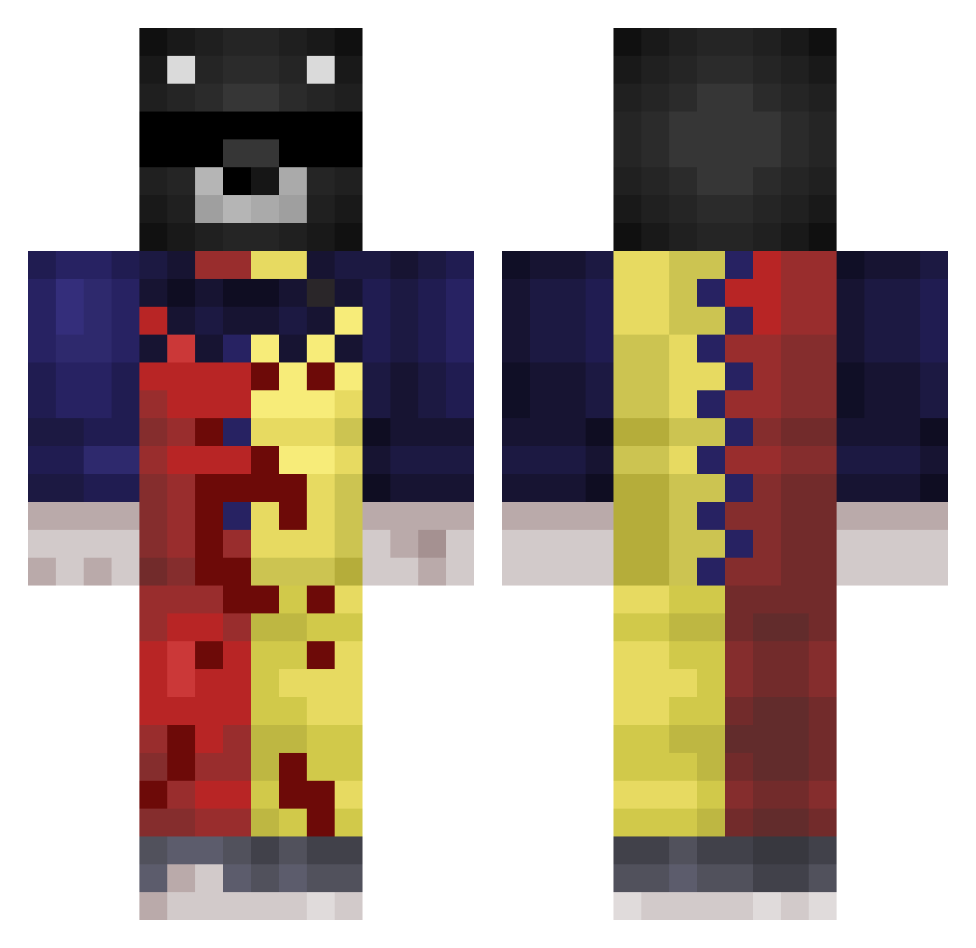 negritodou Minecraft skin, front and back view