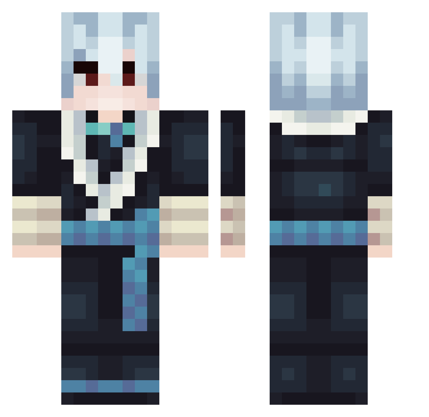 By_U Minecraft skin, front and back view