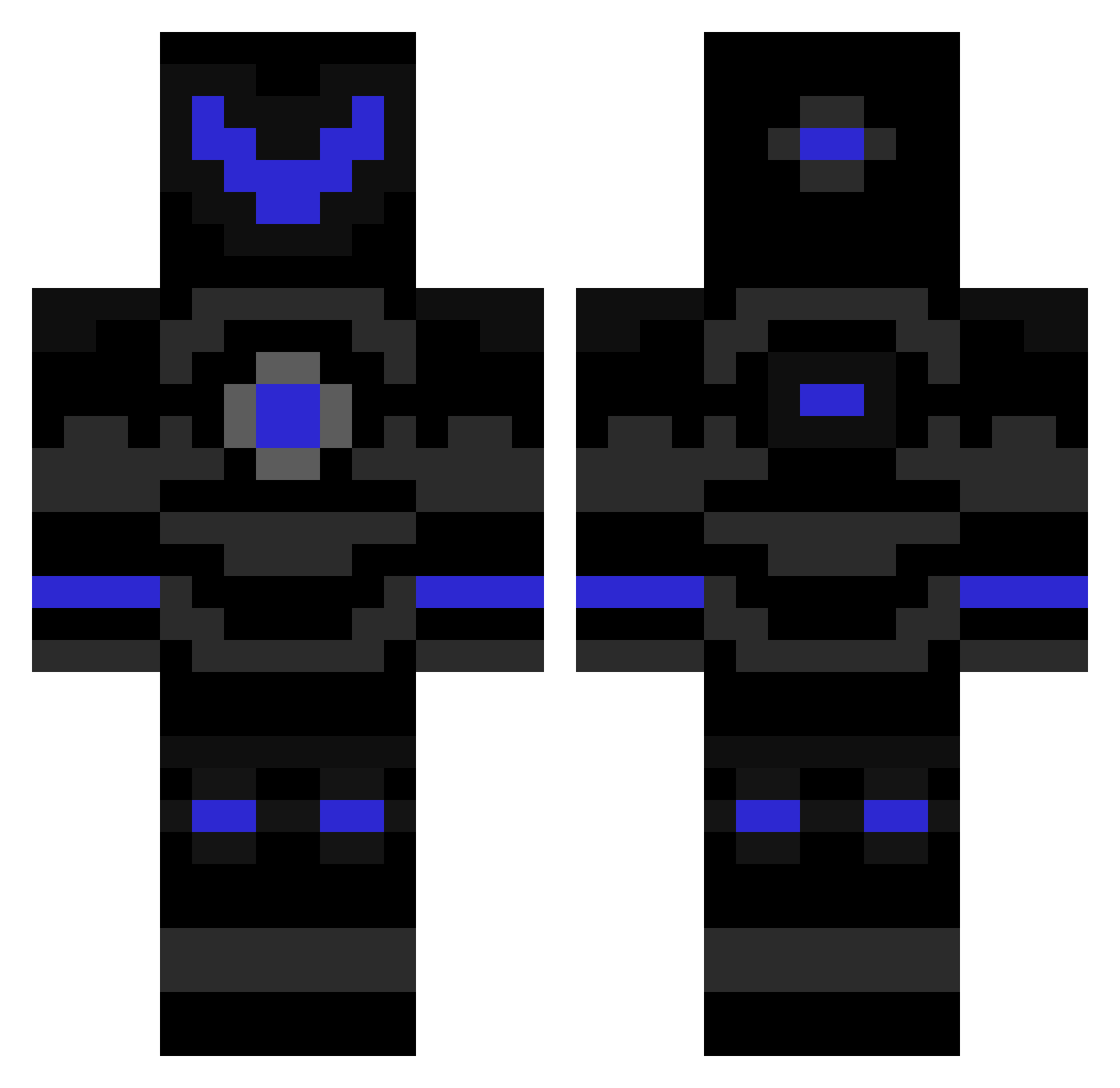 Kyuma Minecraft skin, front and back view