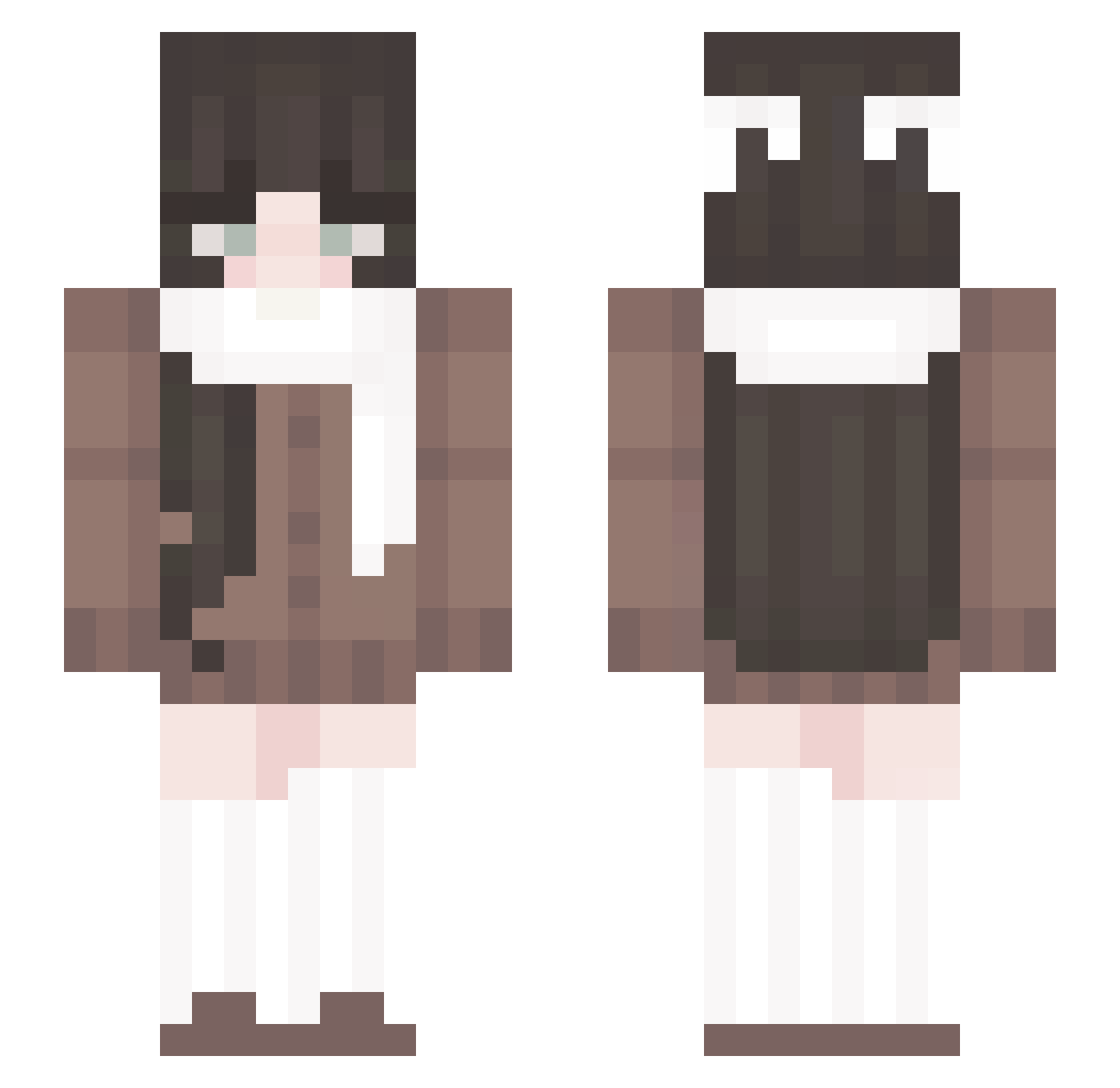 Juniqua Minecraft skin, front and back view
