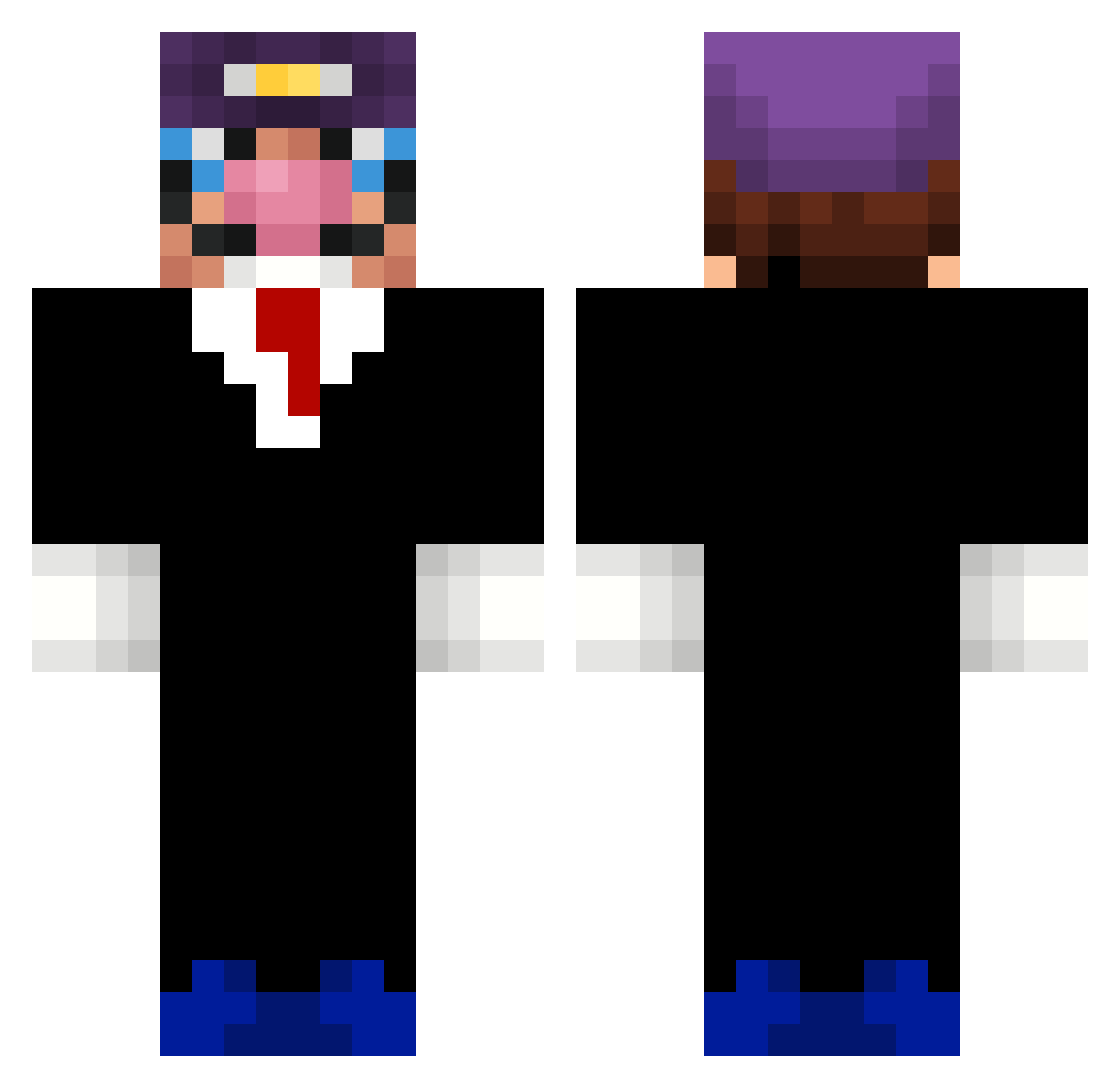 iSweat2 Minecraft skin, front and back view