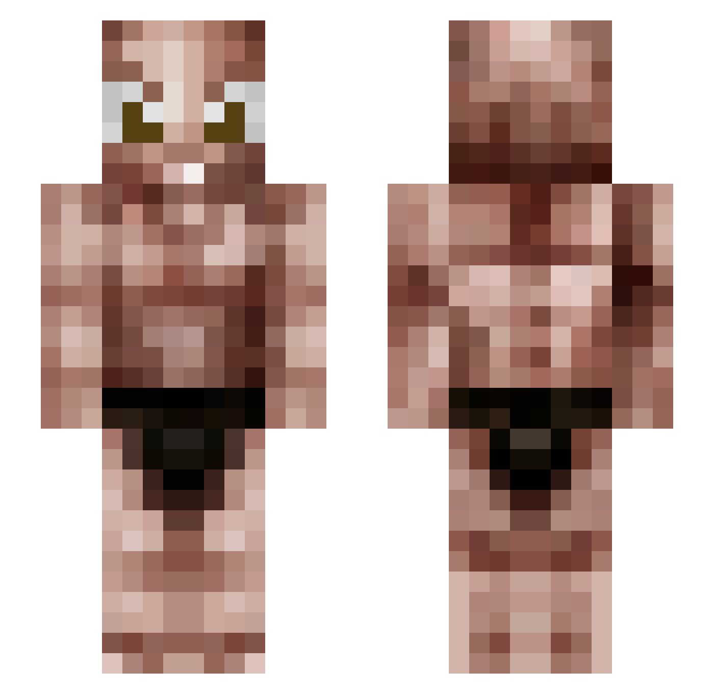 TheConcreteChick Minecraft skin, front and back view