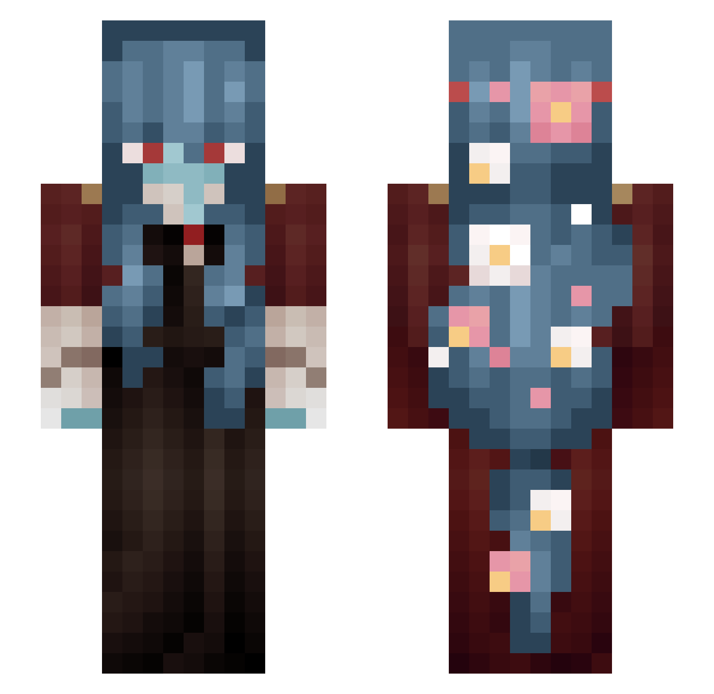 bitingsharks Minecraft skin, front and back view
