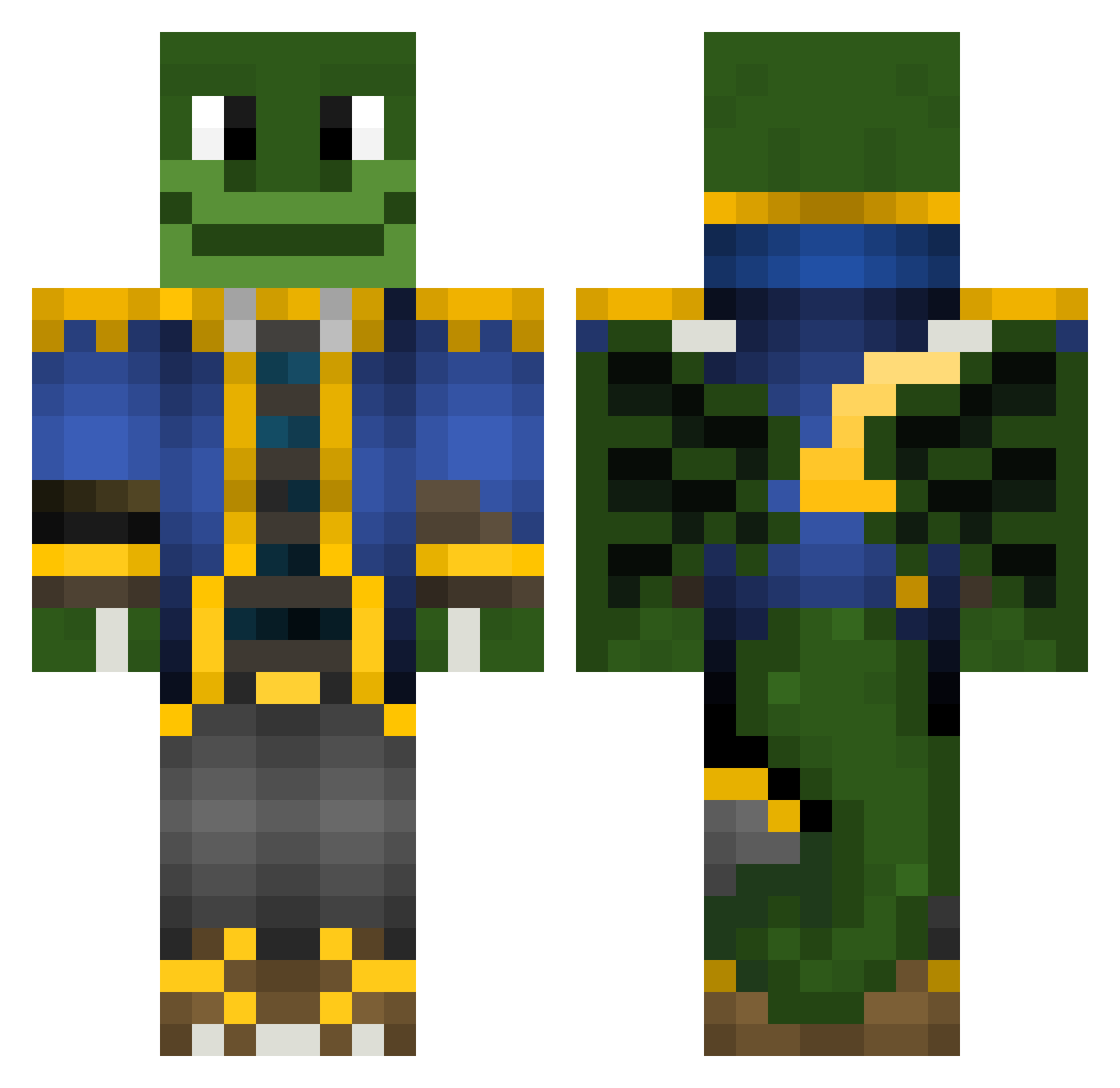 SpaceyDaDragon Minecraft skin, front and back view