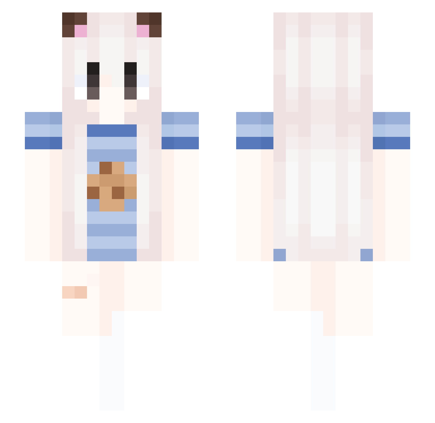 Messybong Minecraft skin, front and back view