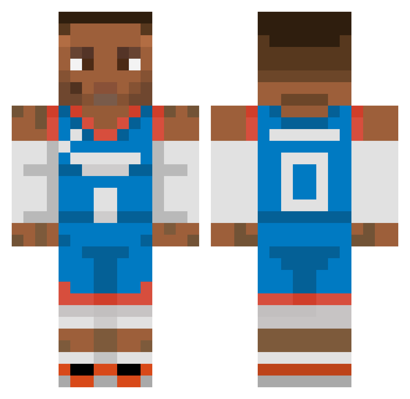 xela_goofy Minecraft skin, front and back view