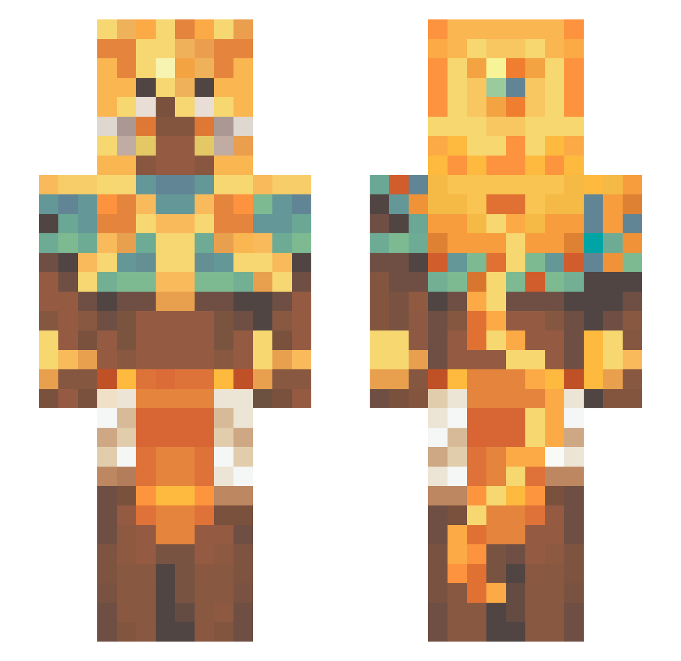 TylerDurden131 Minecraft skin, front and back view
