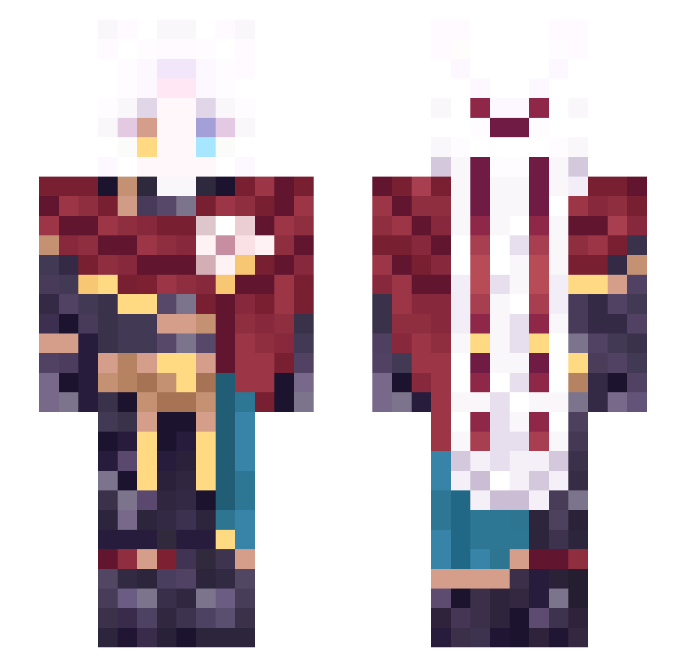 VEYLORII Minecraft skin, front and back view