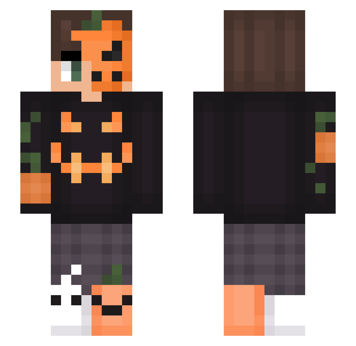 Ardynom Minecraft skin, front and back view